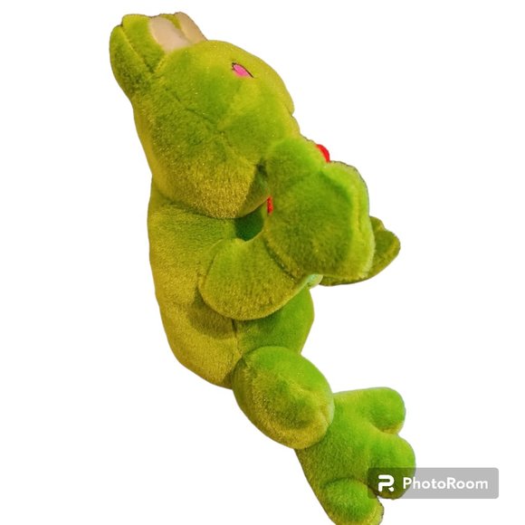 Frog🐸 Plush Stuffed Animal Doll Green Red Rose Loblaws - Picture 3 of 6